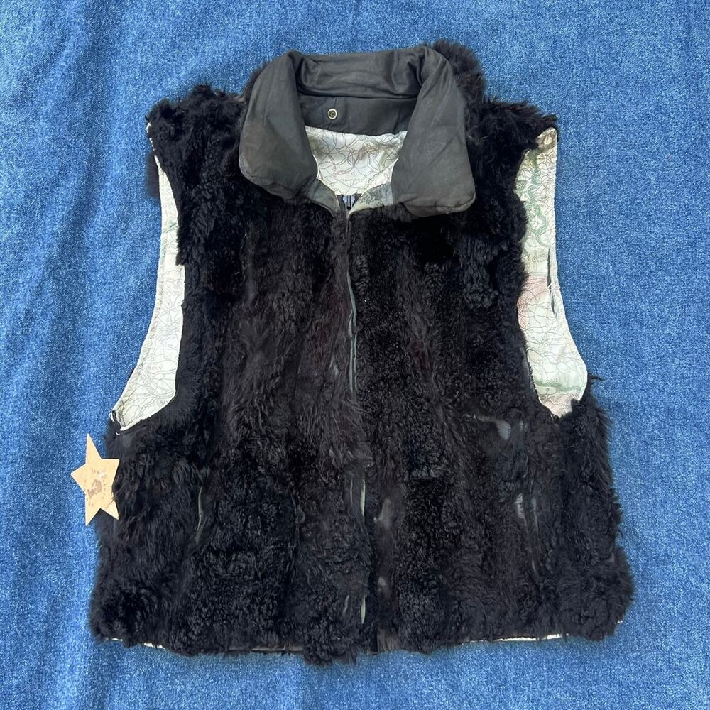 80s Opossum zip up fur vest